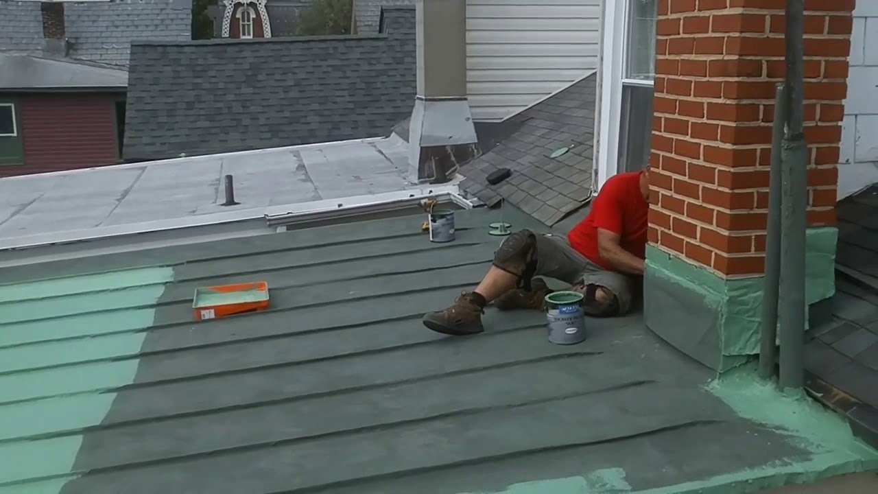 how to paint a tin roof.Calbar tinner's paint YouTube