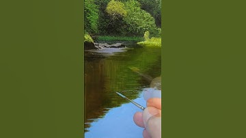 Painting Hyper-Realistic River Reflections #art #painting #satisfying #shorts
