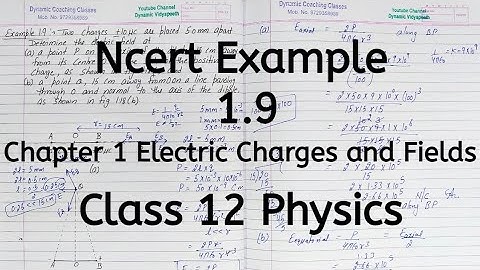 Ncert Example 1.9, Chapter 1, Electric Charges and Fields, Class 12 Physics