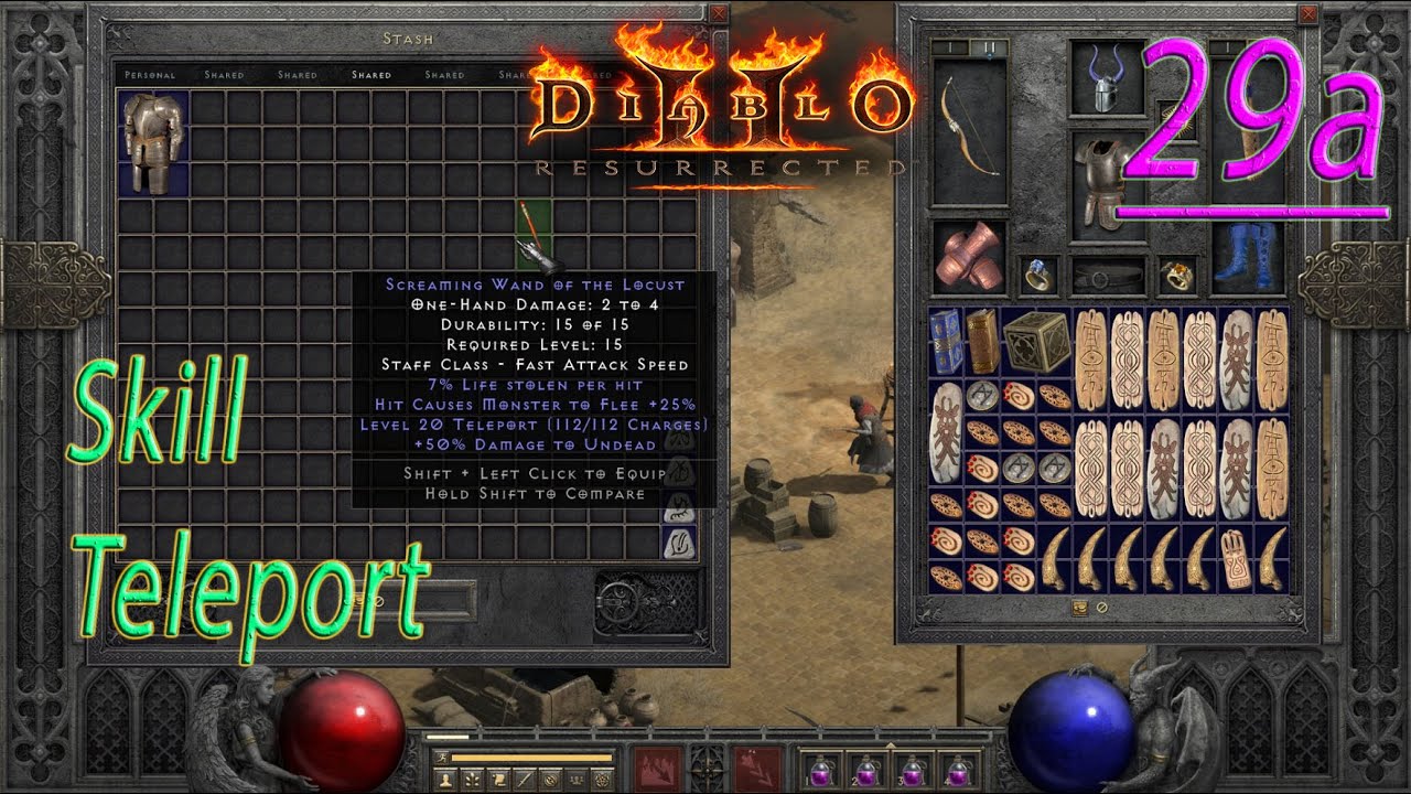 Diablo2 Resurrected Wand skill teleport charges D2r Dịch chuyển