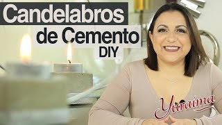 Cómo hacer portavelas de cemento con aros - Candelabros de cemento DIY