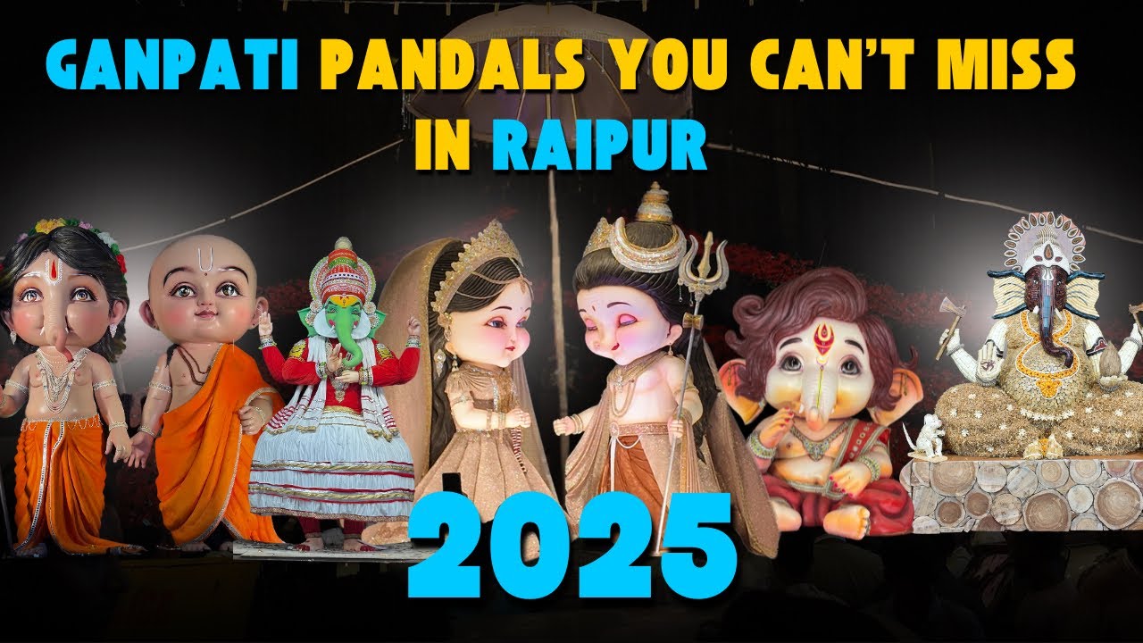 Raipur Ganpati Darshan Vlog 2025 | 2 Days 61 Ganpati Pandals Tour | Must Watch Vlog