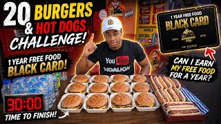 20 Burgers And Hot Dogs In 30 Minutes To Win FREE FOOD For 1 Year!??