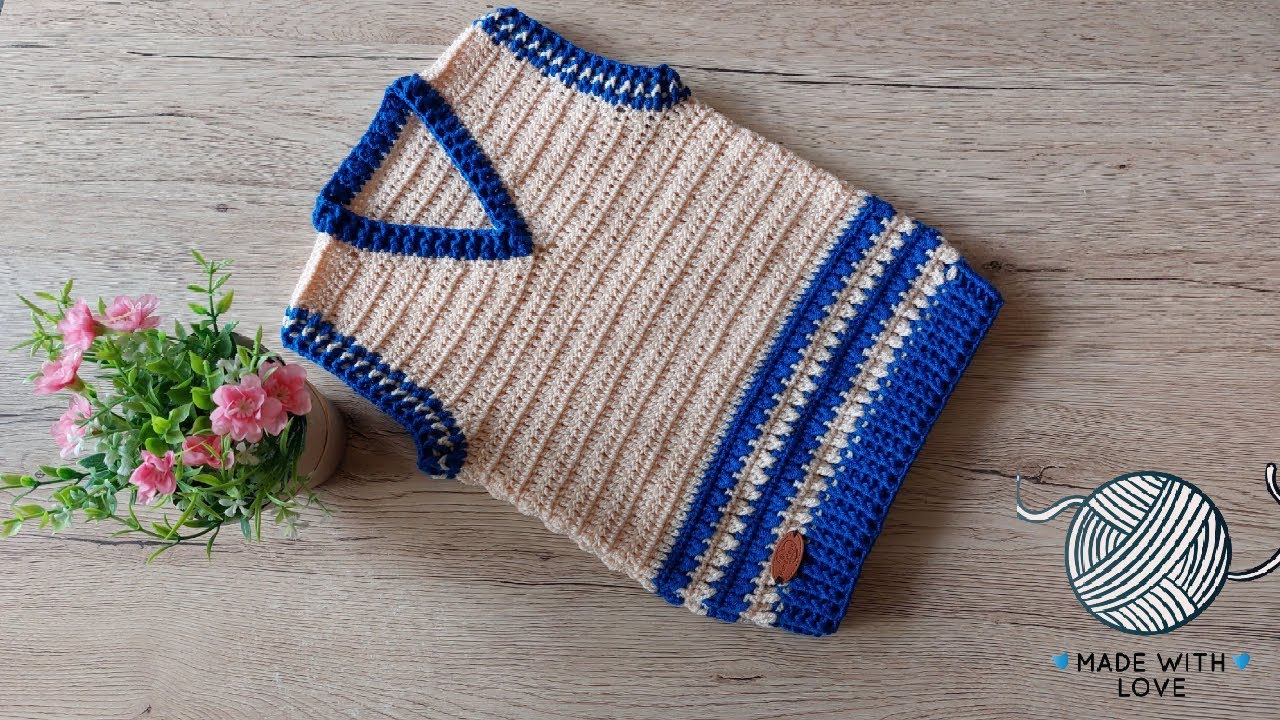 Crochet Vest /Sleeveless Sweater - كروشيه فيست / كنزة دون أكمام