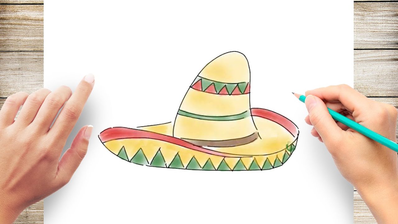 How to Draw a Sombrero Easy - YouTube