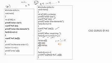 Reversing the elements and Reversing only half of the elements in array (C program)