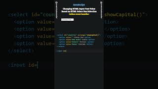 JavaScript · Changing HTML Input Text Value Based on HTML Select Box Selection· inline event handler