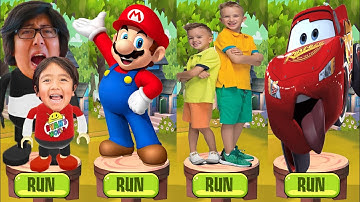 Tag with Ryan vs Super Mario Run vs Vlad and Niki vs Tag with Lightning McQueen - Run Gameplay