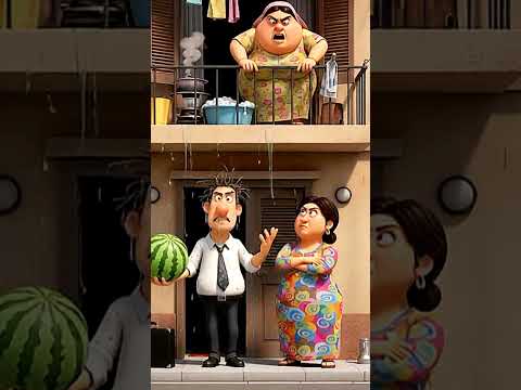 القطه مياو أم طرطور كبت مياه وسخه على غسيل جارتها ولكن النهاية صادمه جدا    ا