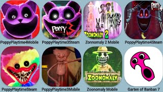 Poppy Playtime Steam, Poppy 3 Steam, Zoonomaly 1+2 Mobilem, Poppy 4 Mobile+Steam, Garten Of Banban7