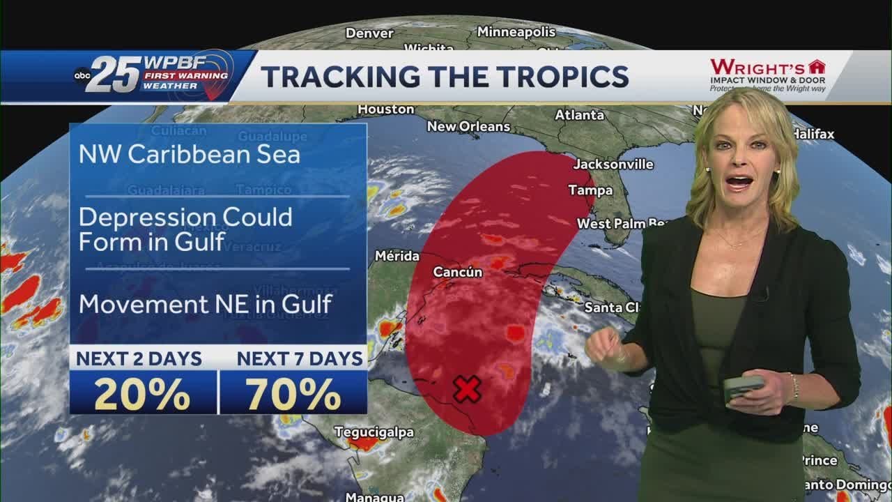 Tropical disturbance forecast to move into the Gulf of Mexico - YouTube