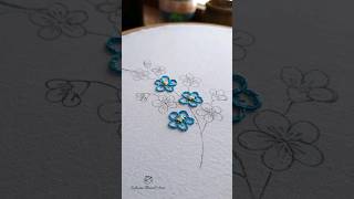 Chain stitch flowers | Hand embroidery tutorial for beginners #shorts