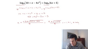 Logarithmic Equation with Quadratic
