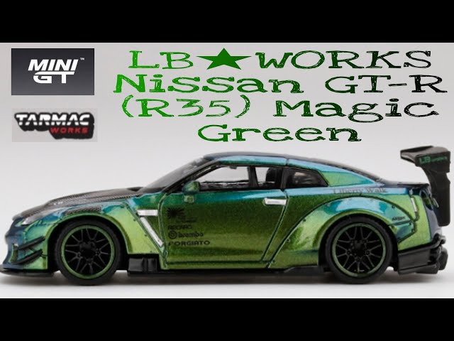 MINI GT LB-WORKS Nissan GT-R (R35) Magic Green / No. 145 Unboxing ...