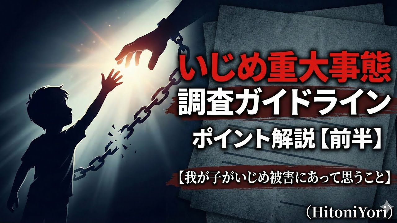 いじめ重大事態の調査に関するガイドライン(ポイント解説)【前半】【我が子がいじめ被害にあって思うこと】(HitoniYori)