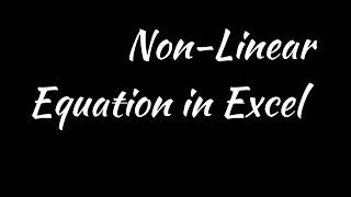 Solve non-linear equations in Excel
