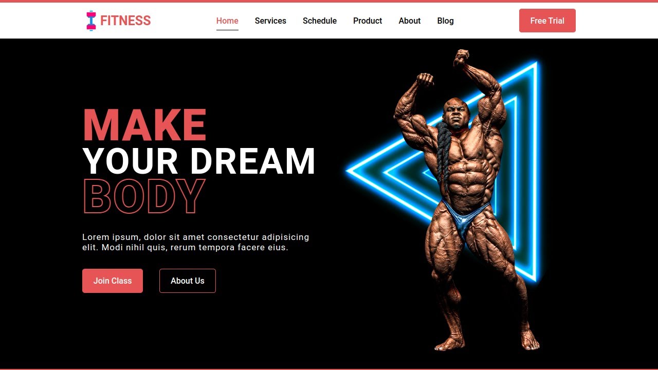 Gym website using HTML and CSS - YouTube