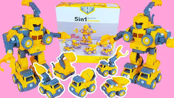 18 Minutes of Satisfying Unboxing – Construction Vehicles Transform into Robots | ASMR