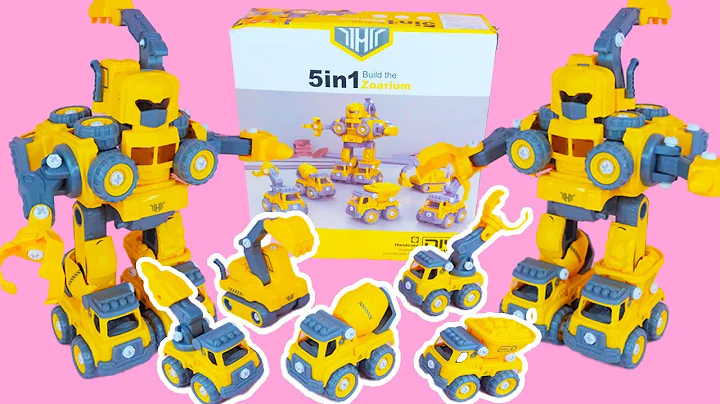18 Minutes of Satisfying Unboxing – Construction Vehicles Transform into Robots | ASMR