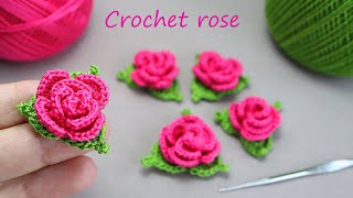 : Beautiful and very easy to crochet ROSE FLOWER for beginners     