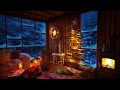 Deep Sleep in a Cozy Winter Cabin - I&#39;m ALONE for 100 MileS | Blizzard, Fireplace and Wind Sounds