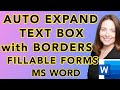 Auto Expand Text Box With Borders in Word (Incident Report Fillable Form Example)