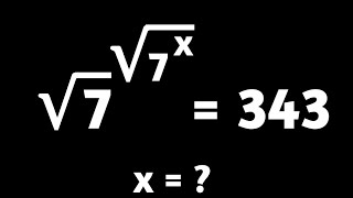 If (√7)^ √7^x = 343 find the value of x | Exponent | Exponential equation
