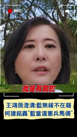 王鴻薇澄清: 國民黨團無拖延不在籍投票案 並表明正在釐清方向 柯建銘轟\