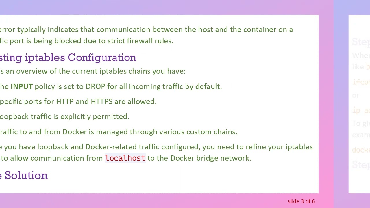 Solving the Issue of Allowing Traffic from localhost to Docker Container