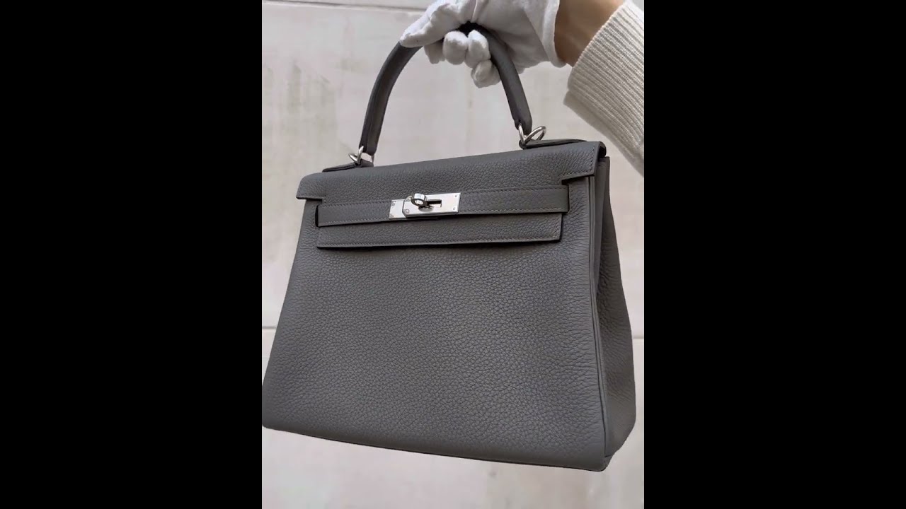 Hermès Kelly 28 In Gris Etain Togo With Palladium Hardware