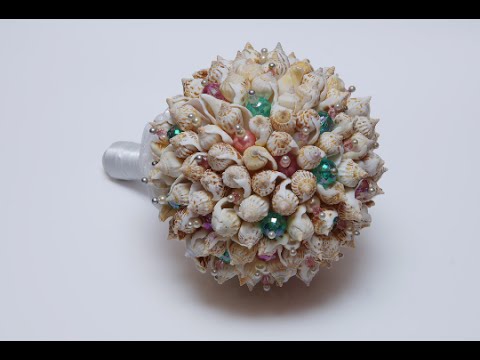DIY Wedding seashell bridal bouquet . Свадебный букет невесты морской с ракушками своими руками /