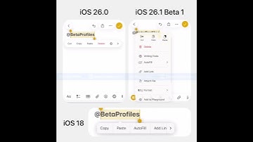 iOS 26.1 Beta lets you swipe left to quickly open the full edit menu. Video by beta profile #ios26