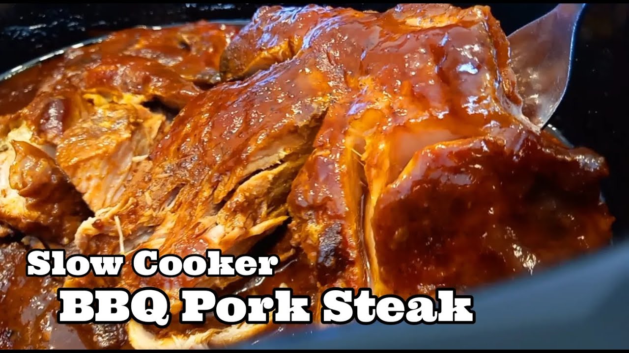 Slow Cooker Barbecue Pork Steak Slow Cooker Pork Steak Recipe YouTube