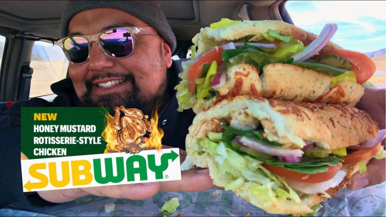 New SUBWAY Honey Mustard ROTISSERIE STYLE Chicken Footlong Sub 