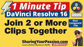 How to Join Clips in DaVinci Resolve | New Compound Clip | 1 Minute