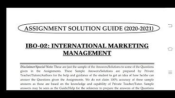 IBO 02 Ignou Solved Assignment