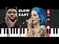 Khalid ft Halsey & Benny Blanco - Eastside (SLOW EASY PIANO TUTORIAL)