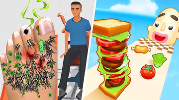 Foot clinic VS Sandwich Runner Game in All Big Levels Pro Gameplay Andriod,IOS Walkthrough