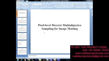 Pixel-level Discrete Multiobjective Sampling for Image Matting 2019-2020