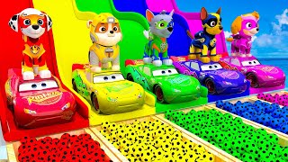 PAW Patrol : Guess The Right Door With Tire Game Mighty Pups Ultimate Rescue Max Level LONG LEGS