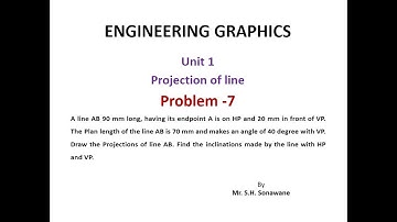 Projection of Line Problem No 7 - Line inclined to both the reference plane-Engineering Graphics