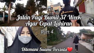 Jalan Pagi Bumil 37 Minggu Di Temani Suami Tercinta Lagi