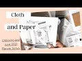 Cloth and Paper Unboxing and June Planner Set up