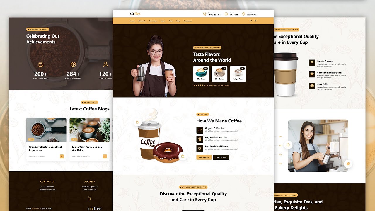 ☕ Create A Responsive Coffee Website in HTML CSS & JavaScript | Step-By-Step Tutorial