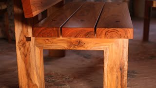 The Crimson Garden Bench with Japanese Joinery