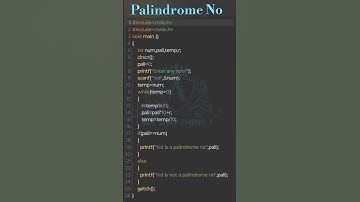 Palindrome Number | C Program | C Language | #cprogramming #cprogram #palindrome #coding#programming