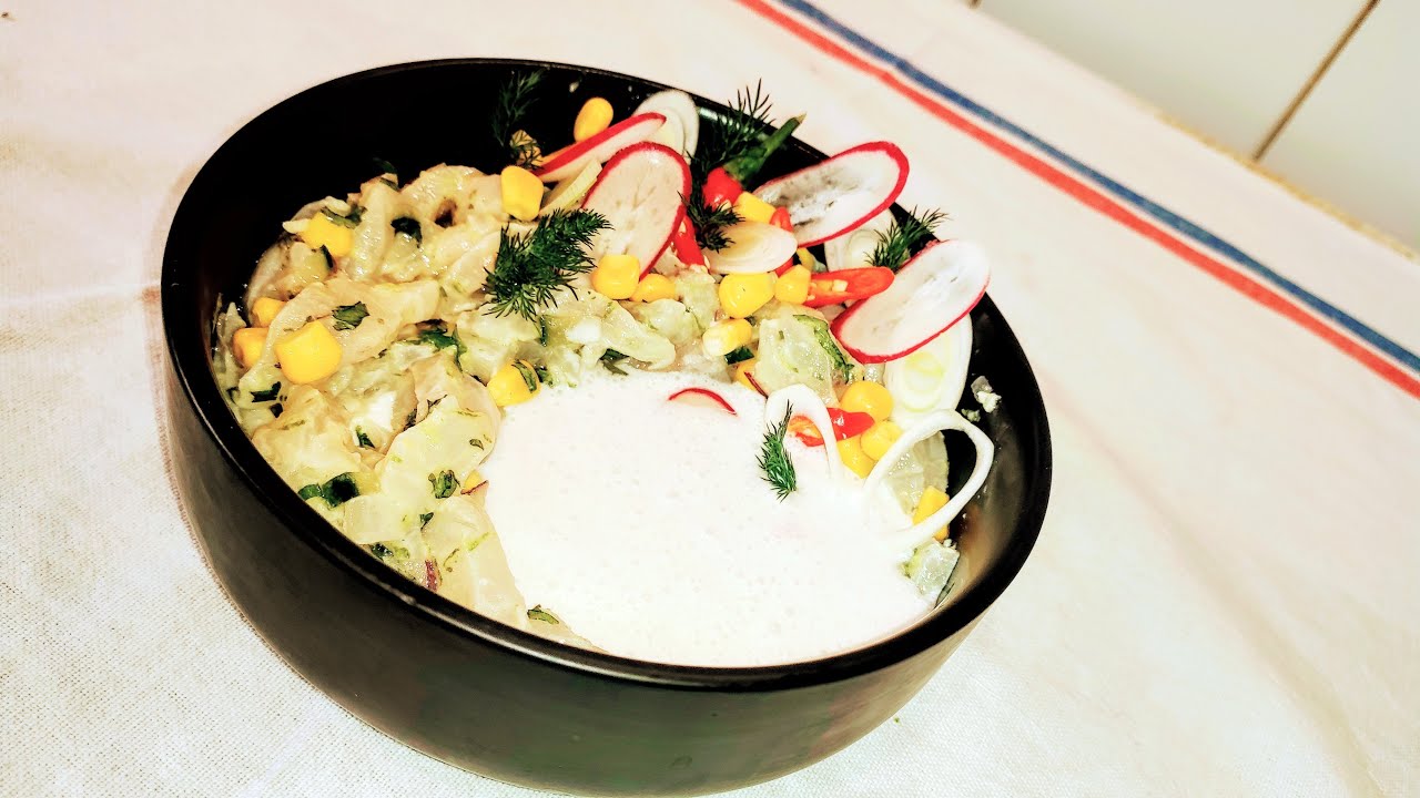 Ceviche de daurade au lait de coco.