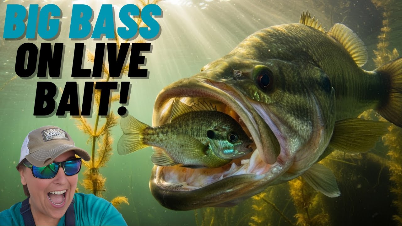 Fishing with live bait Big Bass Baby!!