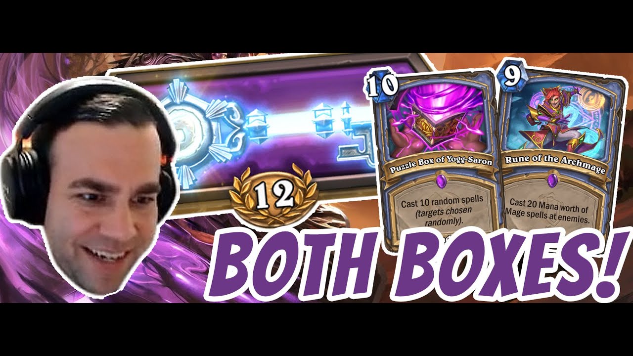 12 Win Mage Run with BOTH Puzzle Box Cards! - Hearthstone Arena