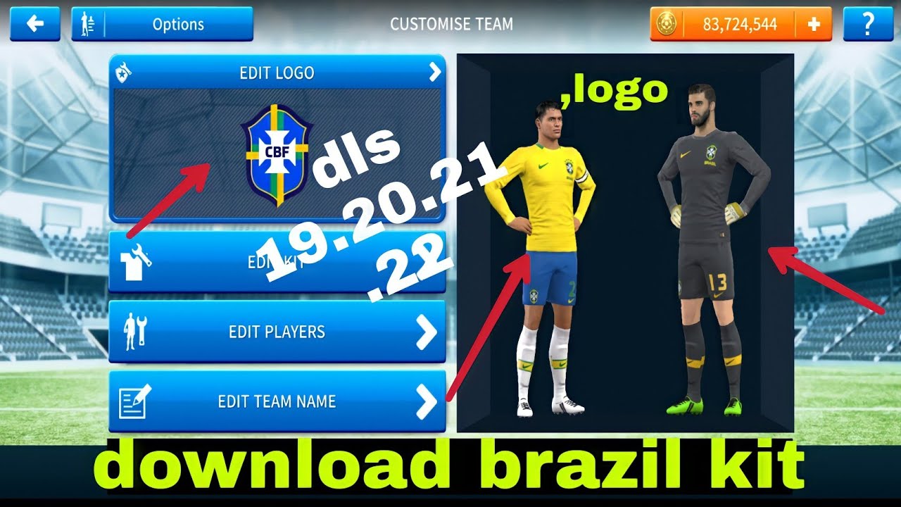 how to download brazil kit dls 17/18/19/20/21/22 and logo. YouTube